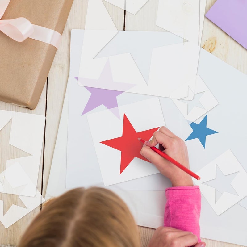 krastmon Star Stencil Set - 8 Pcs Different Size Stencils, Large Star Template for Spray Painting & Fabric Walls - Image 3